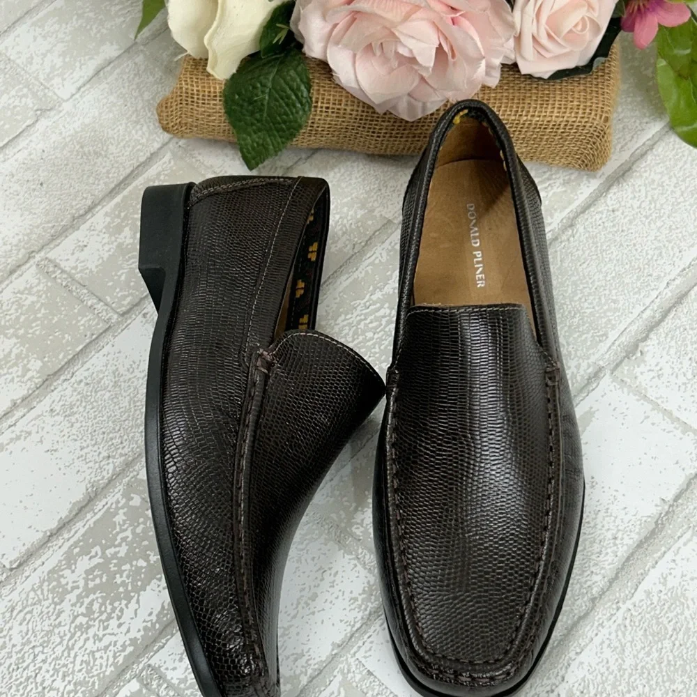 Donald J. Pliner Dark Brown Men's Slip-On Loafers
